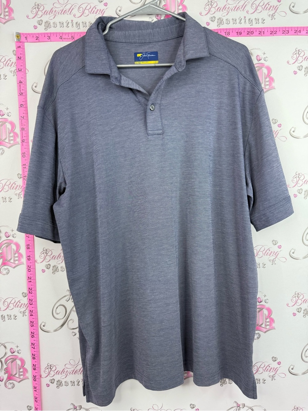 Jack Nicklaus top tshirt  Bay Men's Heather Gray Polo Shirt